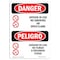 Signmission OSHA Danger, Oxygen No Smoking Open Flame Bilingual, 7in X 5in Decal, 5" W, 7" L, Bilingual Spanish OS-DS-D-57-VS-1514 - alternate 1